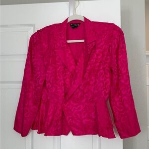 100% Silk Fuchsia Satin Blouse